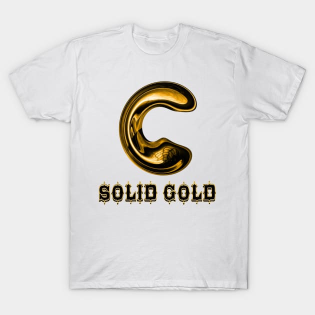 24 carat Solid Gold Millionaire Sacred Geometry 3D T-Shirt by PlanetMonkey